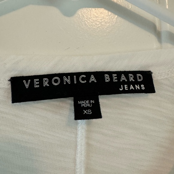Veronica Beard Carla Cotton Tee White XS Gold Buttons - Picture 5 of 7